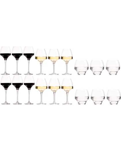Chef & Sommelier Wijnglazenset Open Up (Rode wijnglazen & Witte wijnglazen & Waterglazen) - 18-delige set - 6 rode wijnglazen, 6 witte wijnglazen en 6 waterglazen