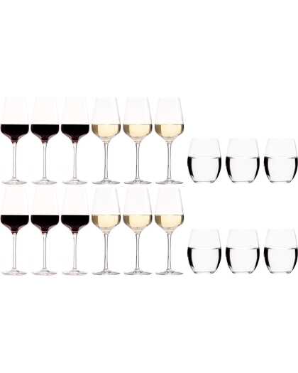 Chef & Sommelier Wijnglazenset Sublym (Rode wijnglazen & Witte wijnglazen & Waterglazen) - 18 delige set - 6 rode wijnglazen, 6 witte wijnglazen en 6 waterglazen