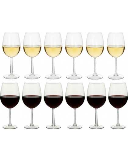 Cookinglife Wijnglazenset Milena 12-Delig - Rode wijnglazen + Witte wijnglazen