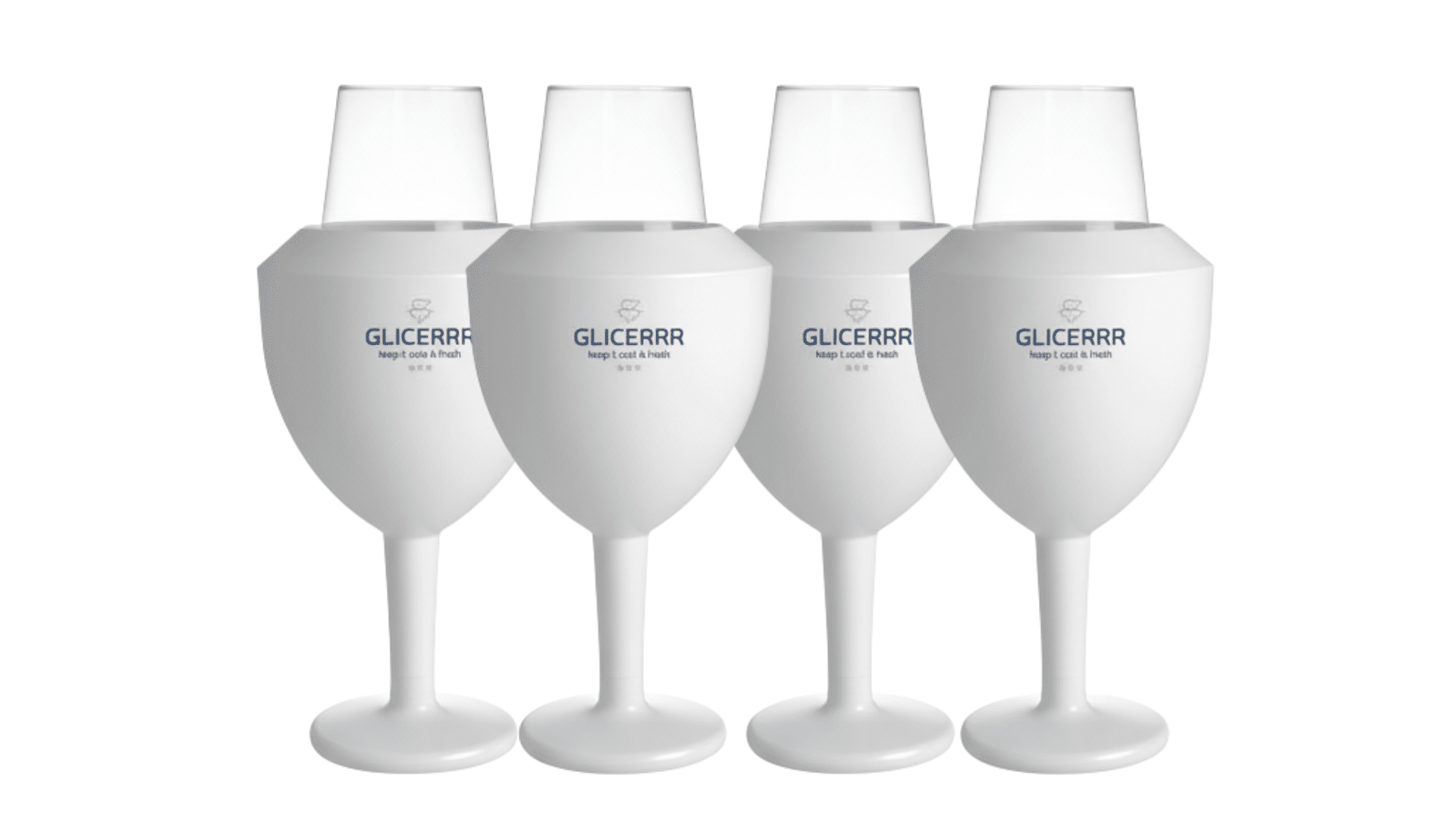 GLICERRR Wijnglas koeler en houder set + glas - 4 stuks