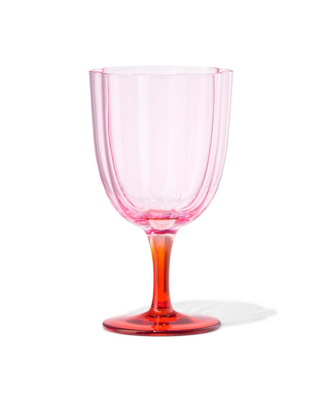 HEMA Wijnglas 190ml bloemvorm roze