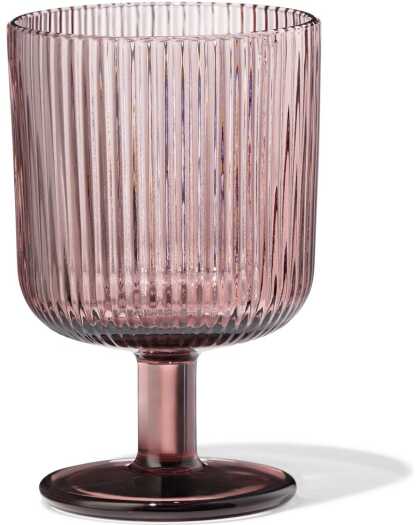 HEMA Wijnglas 250ml Bergen glas streep reliëf bordeauxrood (bordeauxrood)