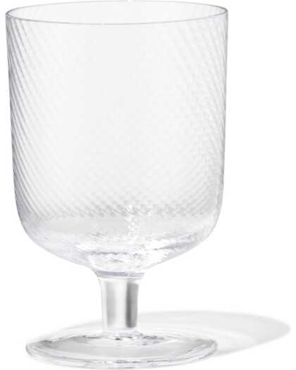 HEMA Wijnglas 250ml Bergen glas twist reliëf (transparant)