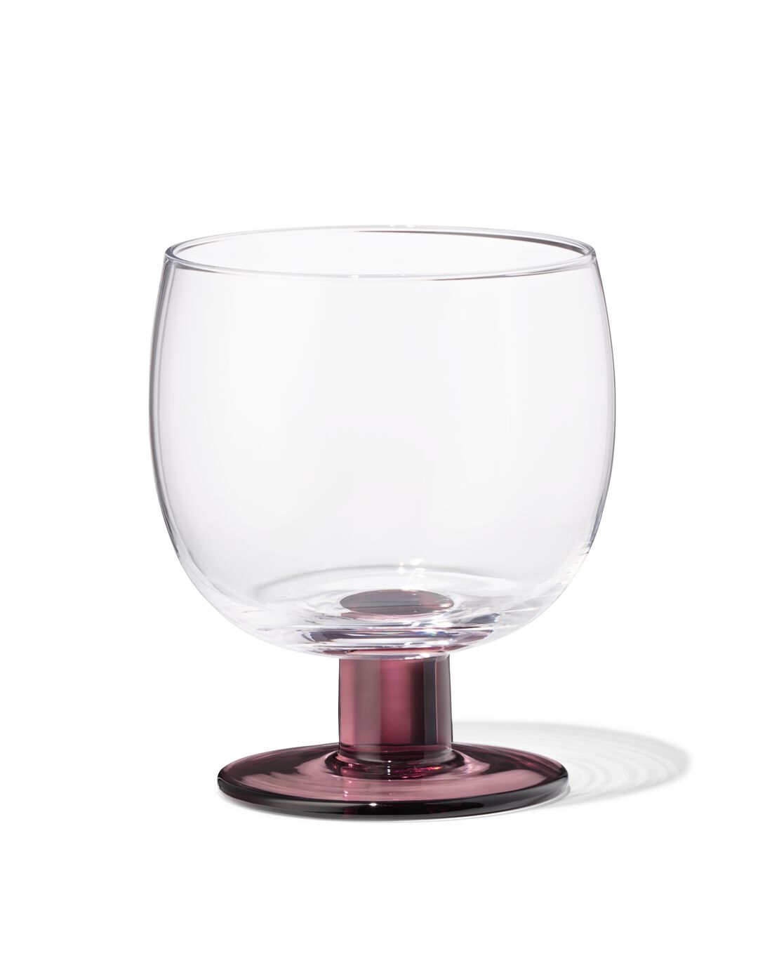 HEMA Wijnglas 290ml glas gekleurde voet (bordeauxrood)