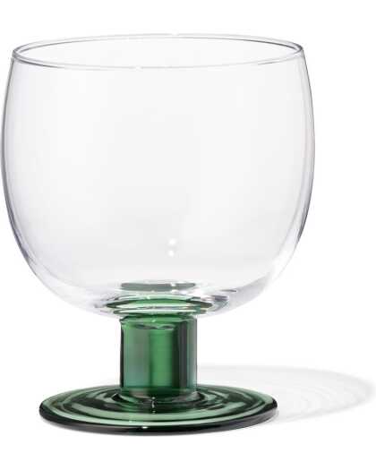 HEMA Wijnglas 290ml glas gekleurde voet (groen)