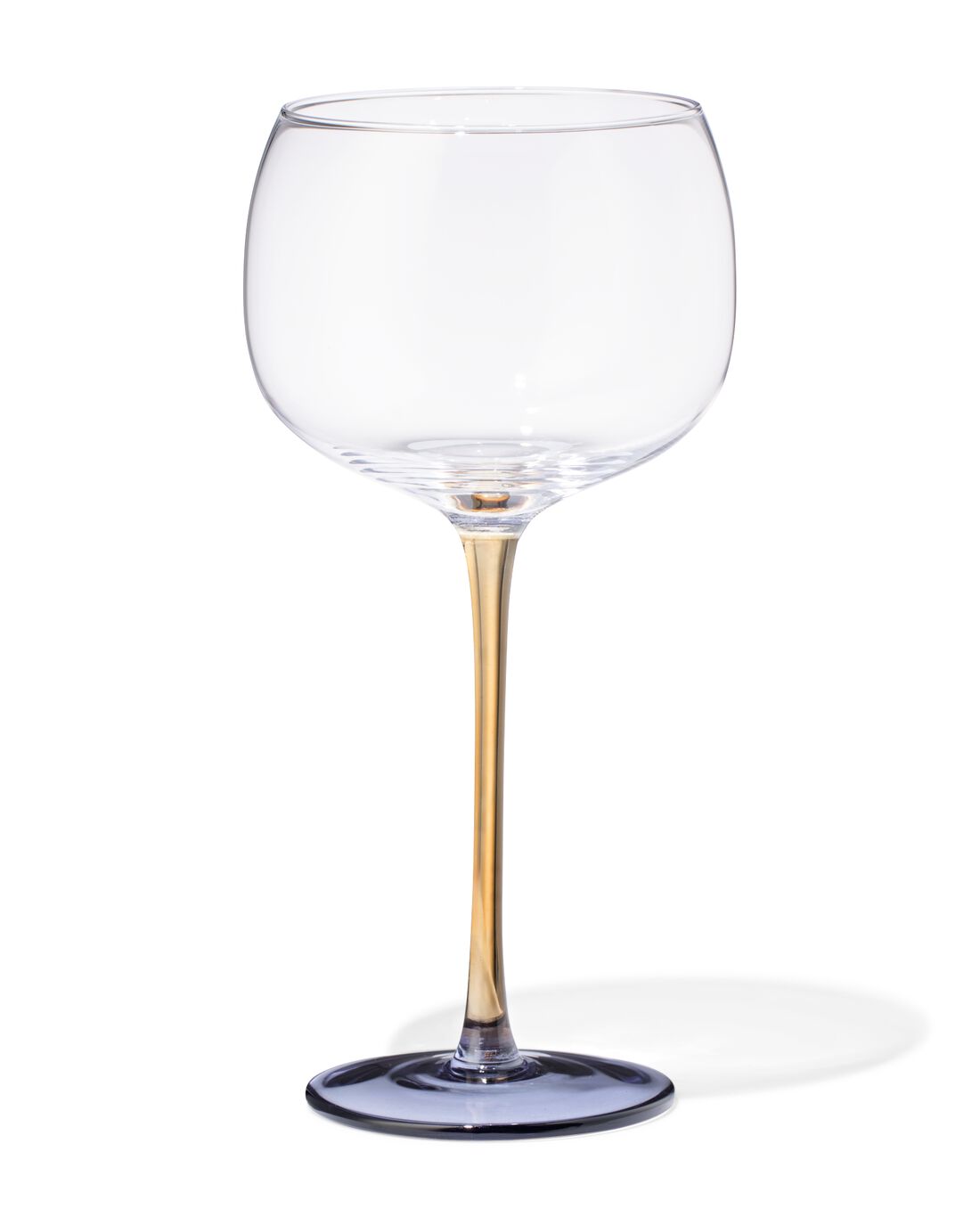 HEMA Wijnglas 380ml glas geel met blauw (multi)