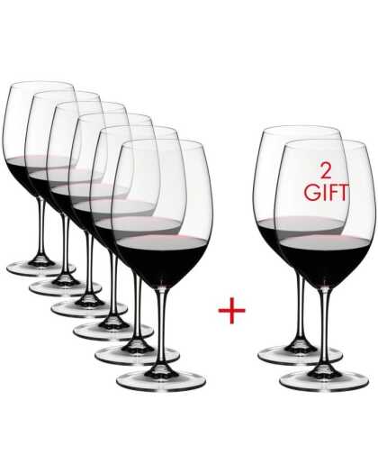 Riedel Rode Wijnglazen Vinum - Cabernet / Merlot - 650 ml - Pay 6 Get 8